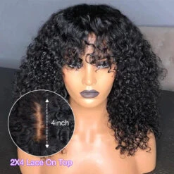 Human Hair Wig With Bangs Glueless Wigs 2X4 HD Lace Wigs With Bangs -Ethereal Hair Shop 1 1 2