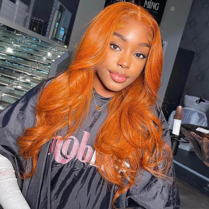 Ginger Orange Wig 4x4/5x5 Transparent HD Lace Human Hair Wigs Pre Plucked Hairline 180% Density 3 Ginger Orange Wig 4x4/5x5 Transparent HD Lace Human Hair Wigs Pre Plucked Hairline 180% Density