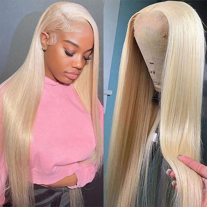 613 Blonde Straight 13x6 HD Lace Front Human Hair Wigs Pre Plucked 6 613 Blonde Straight 13x6 HD Lace Front Human Hair Wigs Pre Plucked - Image 4