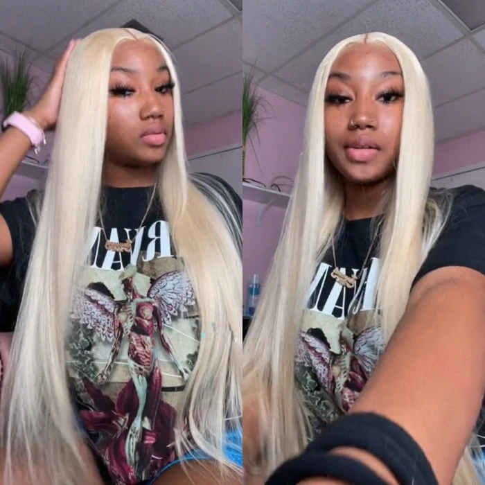 613 Blonde Straight 13x6 HD Lace Front Human Hair Wigs Pre Plucked 5 613 Blonde Straight 13x6 HD Lace Front Human Hair Wigs Pre Plucked - Image 3