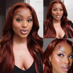 #33 Reddish Brown 5x5 HD Transparent Lace Pre Plucked Natural Hairline Human Hair Wigs -Ethereal Hair Shop 1310