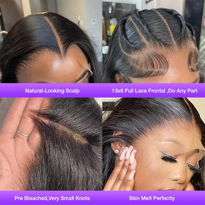 13x6 Full HD Lace Frontal Wig Straight Glueless Wig Human Hair Pre Plucked & Bleached Ready To Go 7 13x6 Full HD Lace Frontal Wig Straight Glueless Wig Human Hair Pre Plucked & Bleached Ready To Go - Image 5