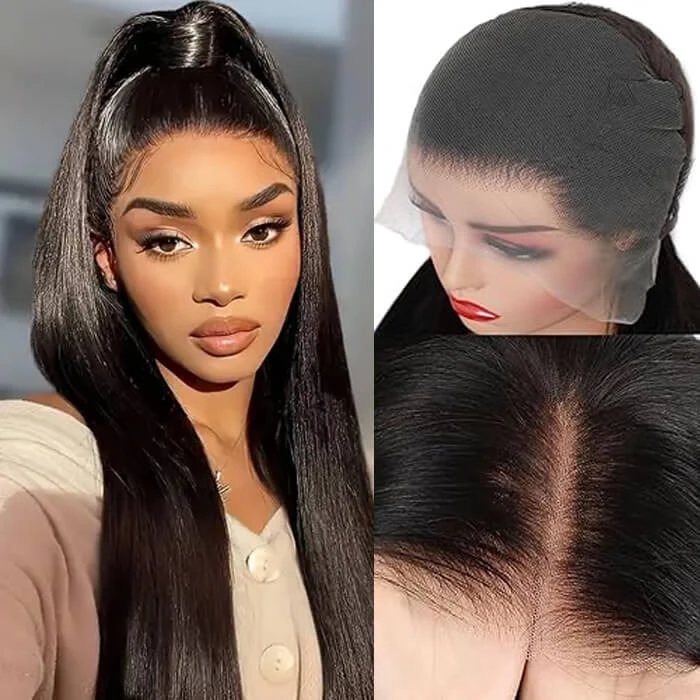 13x6 Full HD Lace Frontal Wig Straight Glueless Wig Human Hair Pre Plucked & Bleached Ready To Go 6 13x6 Full HD Lace Frontal Wig Straight Glueless Wig Human Hair Pre Plucked & Bleached Ready To Go - Image 4