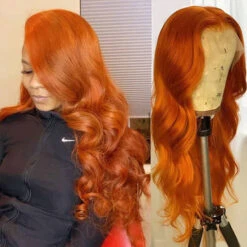 Orange Ginger 13X6 Full Lace Front Human Hair Wigs With Baby Hair Lace Wigs For Women -Ethereal Hair Shop 1563