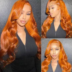 Orange Ginger 13X6 Full Lace Front Human Hair Wigs With Baby Hair Lace Wigs For Women -Ethereal Hair Shop 1564