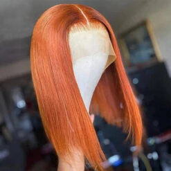 Orange Ginger Color 13x4 HD Lace Front Wigs Short Bob Wig Pre Plucked Natural Baby Hair For Black Women 14 Orange Ginger Color 13x4 HD Lace Front Wigs Short Bob Wig Pre Plucked Natural Baby Hair For Black Women -Ethereal Hair Shop 1774