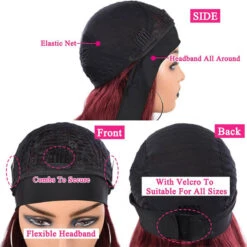 99J Burgundy Color Headband Wigs Body Wave Virgin Human Hair -Ethereal Hair Shop 18