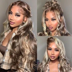 Exclusive Original Blonde Highlight Lace Front Human Hair Wigs #P18/613 Blonde Hair With Highlights For Sale 15 Exclusive Original Blonde Highlight Lace Front Human Hair Wigs #P18/613 Blonde Hair With Highlights For Sale -Ethereal Hair Shop 18 613 4
