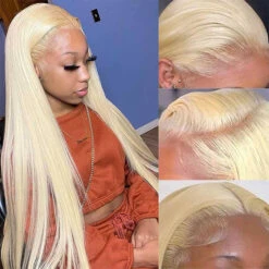 613 Blonde 13x6 HD Lace Front Human Hair Wigs Pre Plucked Straight Human Hair -Ethereal Hair Shop 1981