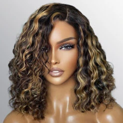 Balayage Highlight Lace Front Bob Wig Water Wave Pre Plucked Glueless Human Hair Bob Wig 18 Balayage Highlight Lace Front Bob Wig Water Wave Pre Plucked Glueless Human Hair Bob Wig -Ethereal Hair Shop 1b 27 blonde highlight bob lacce wig 10
