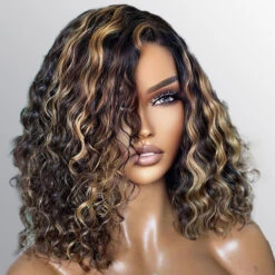 Balayage Highlight Lace Front Bob Wig Water Wave Pre Plucked Glueless Human Hair Bob Wig 19 Balayage Highlight Lace Front Bob Wig Water Wave Pre Plucked Glueless Human Hair Bob Wig -Ethereal Hair Shop 1b 27 blonde highlight bob lacce wig 11