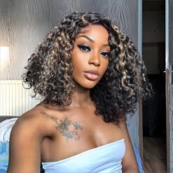 Balayage Highlight Lace Front Bob Wig Water Wave Pre Plucked Glueless Human Hair Bob Wig 16 Balayage Highlight Lace Front Bob Wig Water Wave Pre Plucked Glueless Human Hair Bob Wig -Ethereal Hair Shop 1b 27 blonde highlight bob lacce wig 14