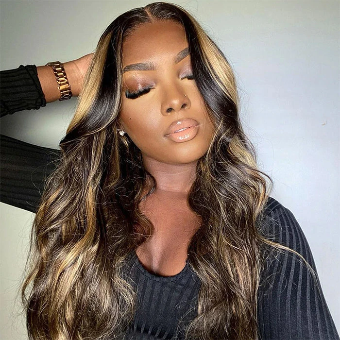 Honey Blonde Highlight Straight/Body Wave Wig 5x5 Invisible HD Lace Closure Wig 100% Human Hair 3 Honey Blonde Highlight Straight/Body Wave Wig 5x5 Invisible HD Lace Closure Wig 100% Human Hair