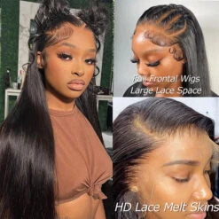 SKINLIKE HD Lace Frontal Wig 13x6 Ultra-Fitted Full Frontal Straight Human Hair Wigs With Pre Bleached Small Knots -Ethereal Hair Shop 2057