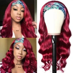 99J Burgundy Color Headband Wigs Body Wave Virgin Human Hair -Ethereal Hair Shop 22