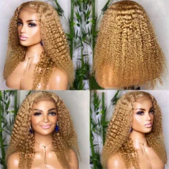 Honey Blonde 4x4 HD Lace Closure Wigs Natural #27 Brown Glueless Human Hair Wigs -Ethereal Hair Shop 238