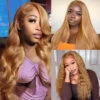 #27 Colored Lace Front Wigs For Women 13*4 HD Lace Straight & Body Wave Human Hair Wigs -Ethereal Hair Shop 27 blonde colored lace wig
