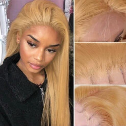 #27 Colored Lace Front Wigs For Women 13*4 HD Lace Straight & Body Wave Human Hair Wigs -Ethereal Hair Shop 27 blonde lace wig 2