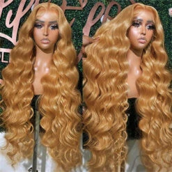 Body Wave #27 Colored HD Lace Human Hair Wigs For Women Honey Blonde 13*4 13*6 Lace Frontal Wigs 14 Body Wave #27 Colored HD Lace Human Hair Wigs For Women Honey Blonde 13*4 13*6 Lace Frontal Wigs -Ethereal Hair Shop 27 blonde lace wig 7