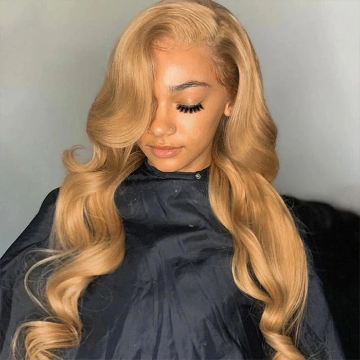 Body Wave #27 Colored HD Lace Human Hair Wigs For Women Honey Blonde 13*4 13*6 Lace Frontal Wigs 3 Body Wave #27 Colored HD Lace Human Hair Wigs For Women Honey Blonde 13*4 13*6 Lace Frontal Wigs