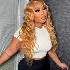 #27 Loose Deep Wave Honey Blonde Lace Front Wig Brazilian 13×4 13x6 Frontal HD Lace Wig -Ethereal Hair Shop 27 3 c44aed01 6968 4250 8538 5be966ecb959