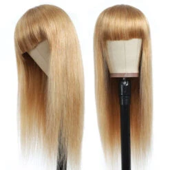 #27 Honey Blonde Human Hair Wigs With Bangs 13x4 HD Lace Wig/Full Machine Made Wig With Bangs -Ethereal Hair Shop 27 4 9eab597e 84f8 4419 8b61 1bacef07c4d5
