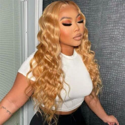 #27 Loose Deep Wave Honey Blonde Lace Front Wig Brazilian 13×4 13x6 Frontal HD Lace Wig -Ethereal Hair Shop 27 4 cfbdba2e c964 48bb ae3a 591e0cdda830