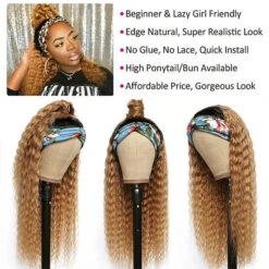 #27 Honey Blonde Headband Wigs Deep Wave Virgin Human Hair -Ethereal Hair Shop 27 5 63226019 fa36 43e5 b946 d2cba8f7c40b