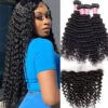 Peruvian Deep Wave 4 Bundles With 13x4 Lace Frontal 10A Virgin Human Hair Bundles With Frontal Deal -Ethereal Hair Shop 2deepwave 1