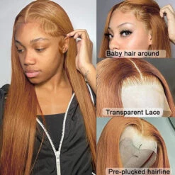 #30 Light Auburn Brown Wigs Straight & Body Wave Colored Human Hair Wigs 13*4 HD Lace Wigs -Ethereal Hair Shop 30 lace frontal wig 2 77598a03 2641 47a3 8c1d 843538815fe8
