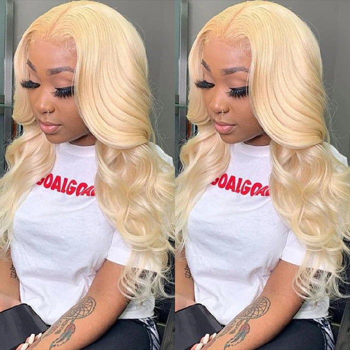 613 Lace Frontal Wig Body Wave Blonde Human Hair Wigs 13x4 13x6 HD Transparent Lace Wigs 6 613 Lace Frontal Wig Body Wave Blonde Human Hair Wigs 13x4 13x6 HD Transparent Lace Wigs - Image 4