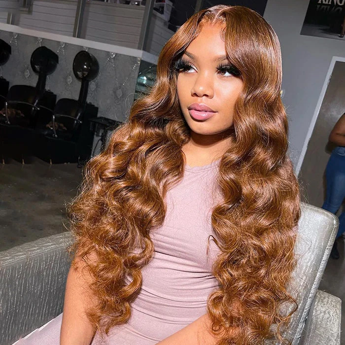 #30 Auburn Brown Hair Colored Human Hair Wigs Loose Wave 13x6 HD Lace Frontal Wigs 4 #30 Auburn Brown Hair Colored Human Hair Wigs Loose Wave 13x6 HD Lace Frontal Wigs - Image 2