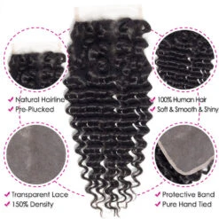 Peruvian Deep Wave 3 Bundles With 4*4 Lace Closure Virgin Human Hair -Ethereal Hair Shop 31