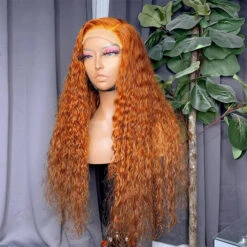 Water Wave Ginger Colored Lace Front Human Hair Wigs Pre Plucked Natural Hairline -Ethereal Hair Shop 321