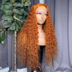 Water Wave Ginger Colored Lace Front Human Hair Wigs Pre Plucked Natural Hairline -Ethereal Hair Shop 323