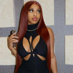 #33 Auburn Reddish Brown Color 4x4 HD Transparent Lace Closure Human Hair Wigs -Ethereal Hair Shop 33 straight lace frontal wiig 6 1