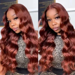 #33 Reddish Brown 5x5 HD Transparent Lace Pre Plucked Natural Hairline Human Hair Wigs -Ethereal Hair Shop 33lacefront 2