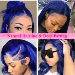 Long Soft Hair Blue Body Wave Wig For Women HD Lace Front Wig Human Hair For Cosplay -Ethereal Hair Shop 341 3efe5fc3 e739 46f5 937d 5a31cc2d19da
