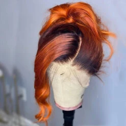 Ginger Orange Colored Invisible-Pull String 360 Lace Frontal Wigs Glueless HD Lace Human Hair Wigs -Ethereal Hair Shop 360 ginger lace wigs 2