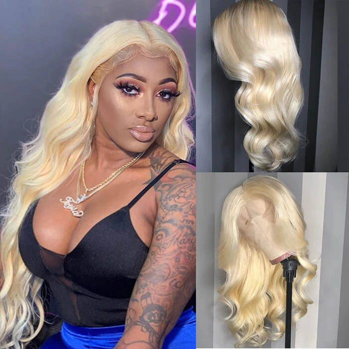 613 Lace Frontal Wig Body Wave Blonde Human Hair Wigs 13x4 13x6 HD Transparent Lace Wigs 7 613 Lace Frontal Wig Body Wave Blonde Human Hair Wigs 13x4 13x6 HD Transparent Lace Wigs - Image 5