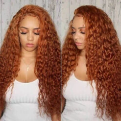 Water Wave Ginger Colored Lace Front Human Hair Wigs Pre Plucked Natural Hairline -Ethereal Hair Shop 397.1
