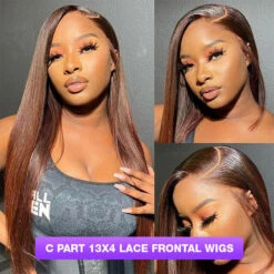 C Part 13x4 HD Lace Front Wigs #4 Chocolate Brown Glueless Human Hair Wigs -Ethereal Hair Shop 4 c part body wave lace wigs 8