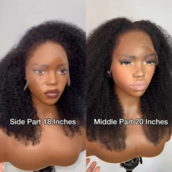 4C Kinky Edge Hairline Afro Kinky Curly Wigs Pre Cut 8x5 HD Lace Human Hair Glueless Wig Pre Bleached -Ethereal Hair Shop 4C Hybrid Hairline Afro Kinky Curly Wigs 10