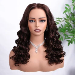 #4 Chocolate Brown Retro Glam Waves Glueless Wig 8x5 Closure HD Lace Pre Plucked Hairline Ready To Go -Ethereal Hair Shop 4LOOSEWAVE 2