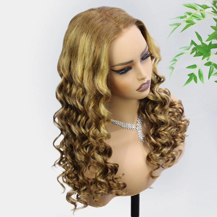 P4/27 Color Highlight Retro Glam Waves Wig 8x5 Lace Wear Go Glueless Wig Pre Plucked Natural Hairline 5 P4/27 Color Highlight Retro Glam Waves Wig 8x5 Lace Wear Go Glueless Wig Pre Plucked Natural Hairline - Image 3