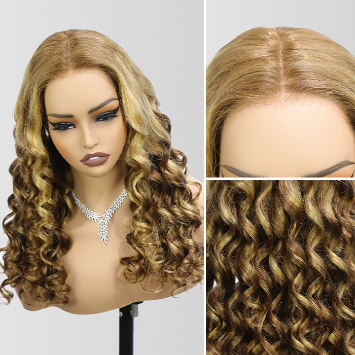 P4/27 Color Highlight Retro Glam Waves Wig 8x5 Lace Wear Go Glueless Wig Pre Plucked Natural Hairline 8 P4/27 Color Highlight Retro Glam Waves Wig 8x5 Lace Wear Go Glueless Wig Pre Plucked Natural Hairline - Image 6