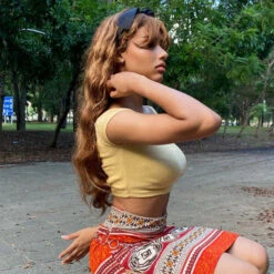 4/27 Honey Blond Highlight Body Wave Wig With Bangs Full Machinemade Wig/13x4/4x4 HD Lace Front Human Hair Wigs 11 4/27 Honey Blond Highlight Body Wave Wig With Bangs Full Machinemade Wig/13x4/4x4 HD Lace Front Human Hair Wigs -Ethereal Hair Shop 4 27bodywave 5