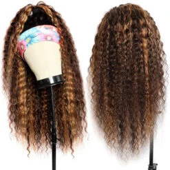 #4/27 Mix Color Highlights Headband Wigs 100% Virgin Human Hair No Gel No Glue Silk Scarf Wigs 15 #4/27 Mix Color Highlights Headband Wigs 100% Virgin Human Hair No Gel No Glue Silk Scarf Wigs -Ethereal Hair Shop 4 27headband 5