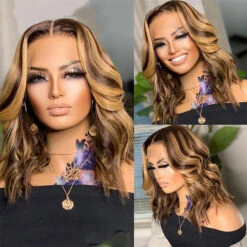 Body Wave P4/27 Highlight Short Bob Wigs 13x4/4x4 Lace Front Human Hair Wigs With Baby Hair Pre Plucked -Ethereal Hair Shop 4 27highlightbodywavebobwig 2