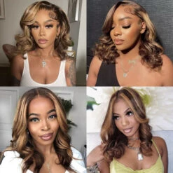 Body Wave P4/27 Highlight Short Bob Wigs 13x4/4x4 Lace Front Human Hair Wigs With Baby Hair Pre Plucked -Ethereal Hair Shop 4 27highlightbodywavebobwig 8